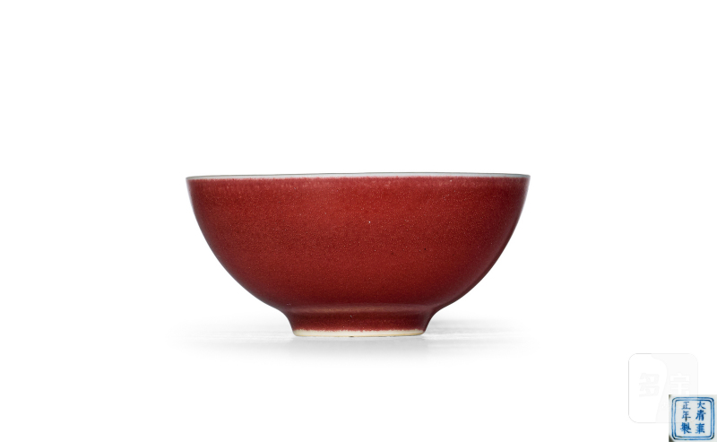 清雍正 霁红釉茶圆 - 图1